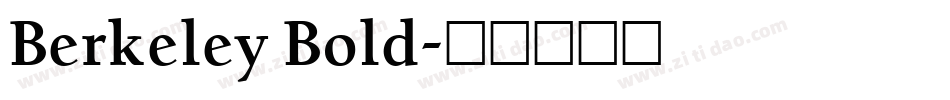 Berkeley Bold字体转换